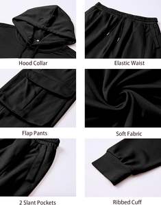 Ensemble sweat-shirt et pantalon de jogging pour homme, conçu pour les entraînements à la salle de sport, la course à pied, l'entraînement et les tenues décontractées, en tissu doux. - Product Image 6