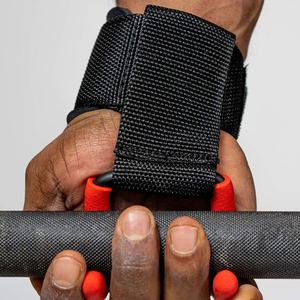 <b>Weight</b> Lifting Hooks with Wrist Support Outdoor Bodybuilding Adjustable Rubber Padded Comfort Professional Made IN Pakistan - Product Image 6