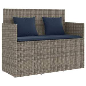 Banco de Jardín de Mimbre Sintético Gris Medio con Acero y Poliéster para Uso en Patio - Product Image 2