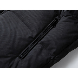 Veste matelassée à capuche noire pour homme, fermeture éclair, coupe-vent, manteau d'hiver décontracté, rembourrage en polyester, longueur normale - Product Image 5