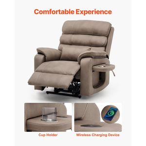 Sillón Reclinable Eléctrico de Doble Motor con Masaje Térmico para Personas Mayores, Portavasos Infinito, Características Confortables - Product Image 5
