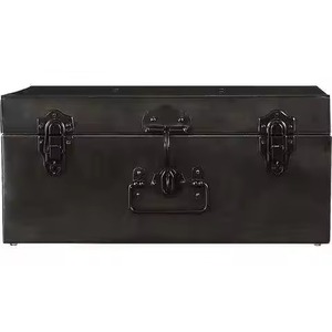 Stackable Metal Storage Trunk <b>Box</b> Rectangle Buckle Lid Minimalist Design for Home Organization Medium Capacity Table Top Use - Product Image 6