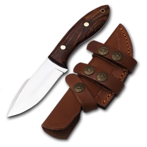 Custom Hunting & Camping Knife Fixed Blade <b>Drop</b> Point Straight Edge Stainless Steel Leather Sheath Bulk B2B Supplier Europe USA - Product Image 1