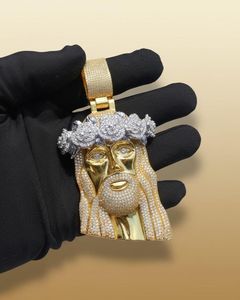 Colgante de Cabeza de Jesús con Diamante Moissanite VVS, Colgante de Rostro de Jesús en Plata 925, Colgante de Fe Religiosa, Joyería Cristiana - Product Image 2