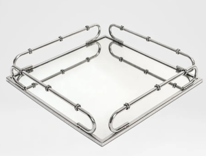 Plateau de service rectangulaire en métal pour bonbons et snacks, plateau décoratif pour hôtesse, idéal pour hôtel, café, maison - Product Image 1