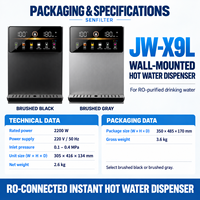 Distributeur d'eau chaude instantanée mural électrique 2200W à commande tactile en alliage d'aluminium pour système RO et eau en bouteille