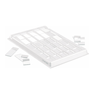 Plateau de rangement pour lames de microscope en plastique HIPS, empilable, blanc, pour 20 lames, utilisation sur bureau - Product Image 1