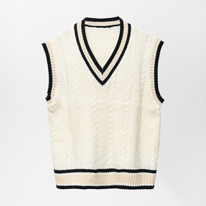 Pull en coton tricoté de haute qualité pour garçons, uniforme scolaire, col en V, chaud pour l'hiver, logo personnalisé, design personnalisé, OEM - Product Image 1