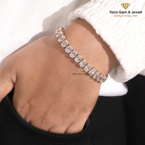 Pulsera de tenis unisex de oro macizo de 14k con diamantes CVD cultivados en laboratorio, corte ovalado, 20 TCW, claridad VVS-VS, color D-E-F, ideal para fiestas. - Product Image 3