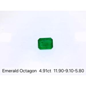 Esmeralda Zambiana Natural, Corte Octogonal, 4.91 Ct, Facetada, Piedra Suelta, Verde Intenso, Alta Claridad, Piedra Preciosa para Joyería Fina - Product Image 1