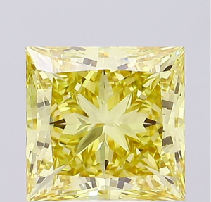 Diamante Cultivado en Laboratorio con Certificación IGI, Corte Princesa de 5.18 CT, Color Amarillo Intenso, Claridad VVS2, CVD LG 670406443, ROYAL GEMS, Joyería - Product Image 1