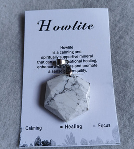 Collier en pierre naturelle Howlite avec pendentif étoile de David, bijoux en cristaux de mode, pierres précieuses, cristaux de guérison - Product Image 1
