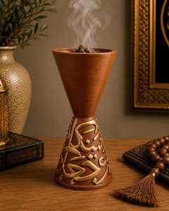 Ensemble de brûleurs d'encens écologiques, cadeaux pour le Ramadan et l'Aïd, décoration, finition polie, brûleur de Bakhoor et encensoir faits à la main en bois - Product Image 5