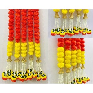 Guirlande de fleurs artificielles en plastique pour décoration de mariage indien traditionnel, clochettes de marguerites écologiques pour intérieur/extérieur, Mehndi - Product Image 4