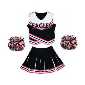 Ensemble d'uniformes de cheerleading bleu, blanc et jaune, haut à col en V, jupe plissée, taille adulte, vêtements de sport, vêtements d'extérieur, uniformes - Product Image 1