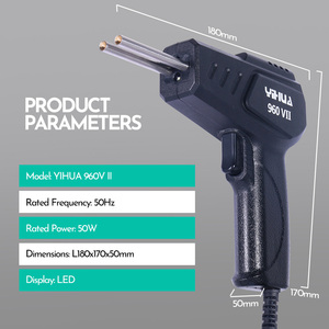 Pistola de Soldadura de Plástico YIHUA 960-V, Engrapadora en Caliente de Calentamiento Rápido, Herramientas Portátiles para Reparación de Parachoques de Automóviles con 2 Lámparas LED W235 - Product Image 4