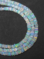 Perles Heishi en opale naturelle d'Éthiopie, opale blanche de forme carrée, perles percées de 4-5 mm pour la fabrication de bijoux, collier ou bracelet