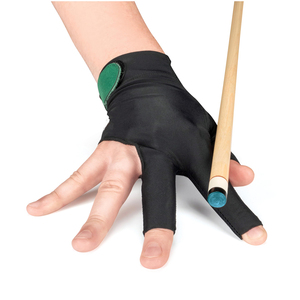 Gant de billard pour droitier, demi-doigts, couleur et design personnalisés, tissu polyester, fermeture auto-agrippante, usage sportif unisexe - Product Image 1