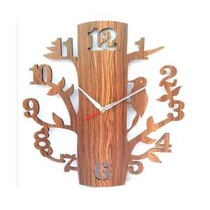 Horloge de bureau vintage en bois à chiffres romains, corps rectangulaire classique, cadran rond, anneau métallique, intemporelle, pour table, bureau, maison - Product Image 3