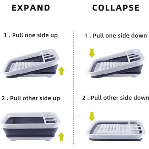Escurridor de Platos Plegable y Portátil, Organizador de Vajilla, Ahorro de Espacio, Almacenamiento de Cocina para Autocaravanas y Remolques de Viaje - Product Image 5