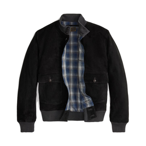 Custom Welcome Premium <b>Suede</b> <b>Bomber</b> <b>Jacket</b> Men Minimal Blouson OEM Custom Quiet Luxury Heritage Outerwear Fashion Winter - Product Image 3