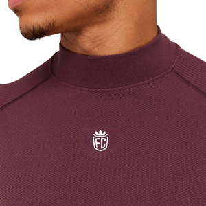 Camiseta de compresión de manga larga para hombre, color burdeos, elástica, para gimnasio, entrenamiento, rendimiento atlético - Product Image 5