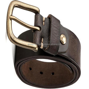 Stylish Handcrafted From Full Grain Cow Leather Casual Belt for <b>Men</b> and Women With Heavy Solid Brass Metal Buckle Custom Sizes - Product Image 5