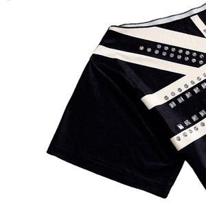 Y2K street Wholesale Luxury Studded Flag Print Oversized Crop Tee Women Custom Streetwear Y2K Fashion Top OEM Women's Shirts USA - Product Image 5