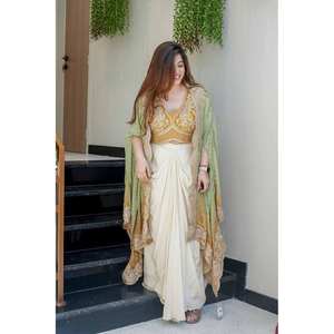 Magnifique ensemble jupe, chemisier et boléro en mousseline pour les soirées – Sublimez votre look élégant - Product Image 2