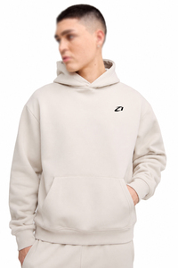 Survêtement polaire beige surdimensionné pour homme, deux pièces, avec logo frontal, décontracté, respirant, pour automne-hiver, fournisseur en gros - Product Image 4