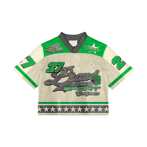 เสื้อเจอร์ซีย์ทรงบ็อกซี่แบบโอเวอร์ไซส์ สตรีทแวร์แฟชั่นสำหรับทุกเพศ สวมใส่สบาย ผลิตจากผ้าโพลีเอสเตอร์ รับผลิตแบบ OEM ODM ขายส่ง - Product Image 4