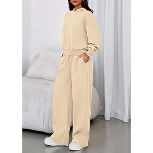Private Label Women's Casual Hoodie Sweatpants <b>Set</b> Streetwear Tracksuit Manufacturer - Product Image 2