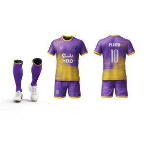 Tenue de football de designer, ensemble violet et noir, maillot et short pour homme, équipement de football de marque - Product Image 3