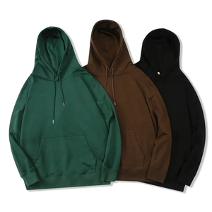 Men's Oversized Hooded Sweatshirt Solid Color Pocket Design Casual Autumn Wear 100% Cotton Fleece Knitted Regular Fit 2027 - Product Image 1