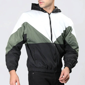Chaqueta Cortavientos Impermeable con Panel de Color para Hombre, Chaqueta Softshell con Cremallera Completa y Capucha - Product Image 4