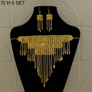 Ensemble de colliers arabes, bijoux du Moyen-Orient, collier en or de Dubaï, collier plaqué or, ensemble arabe traditionnel - Product Image 5