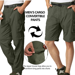 Pantalones Cargo Verde Oliva para Hombre, Estilo Workwear, Frente Plano, Múltiples Bolsillos, Cintura Elástica - Product Image 3