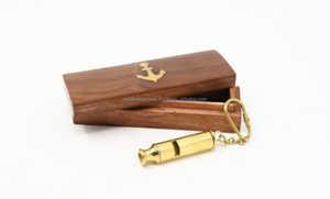 Fournisseur en vrac Porte-clés en laiton de haute qualité en métal avec boîte en bois Sifflet pour les promotions commerciales et les cadeaux - Product Image 3