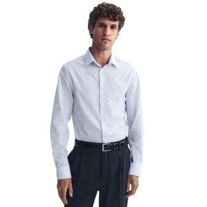 Chemise habillée homme Easy Iron coupe ajustée, infroissable, à manches longues, boutonnée, pour affaires, formelle, décontractée, tenue de bureau, personnalisable - Product Image 2