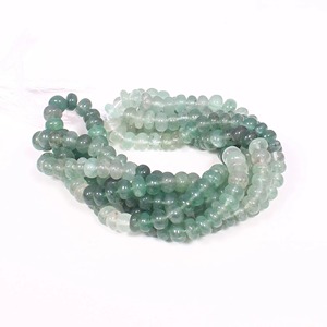 Perles de quartz fraise vert, perles rondelles lisses ombrées en quartz fraise vert naturel, perles pour la fabrication de bijoux, Lo - Product Image 4
