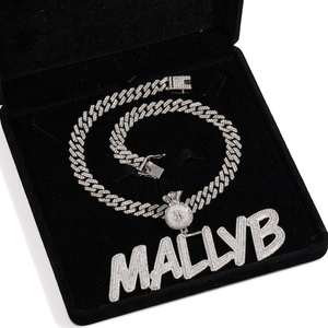 Pendentif MALLYB Charme Moissanite Taille Ronde Brillante en Argent 925 Plaqué Rhodium, Collier Chaîne Hiphop pour Homme, Usage Quotidien - Product Image 2