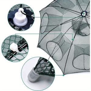 Trampa de acuicultura plegable para cebo de pesca Red de cangrejo para atrapar camarones y pececillos Crawdad Cast Dip Cage - Product Image 5