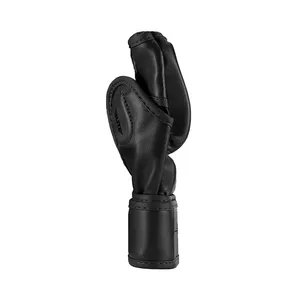 Gants de sparring MMA en cuir noir, demi-doigts, imperméables, respirants, unisexes, fermeture auto-agrippante, pour l'entraînement de boxe - Product Image 5