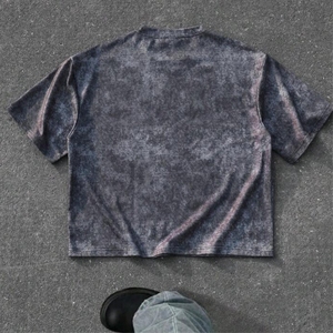 Drop Shoulder Oversized Screen Print Heavyweight T-shirt O-Neck Wash Vintage Men 100% Cotton Eco-Friendly Quick Dry Breathable - Product Image 3