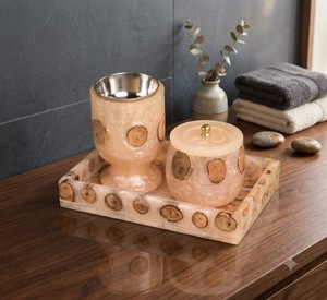Ensemble d'accessoires pour brûleur d'encens en bois de santal avec incrustation en résine faite à la main, avec boîte cadeau - Product Image 6