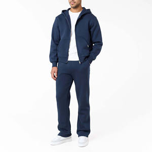 Survêtement Relexad Fit à ourlet ouvert, sweat à capuche zippé intégral Midnight, doublure polaire 300 GSM en coton, pour homme - Product Image 1