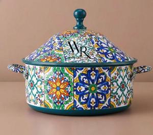 Colección de Cazuelas Arabesque Bloom, Olla para Mantener Alimentos Calientes, Utensilios de Cocina Esmaltados Decorativos de Primera Calidad, para Mesa de Comedor, Buffet, Suministro al por Mayor - Product Image 2