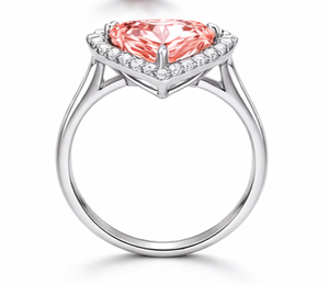 Anillo de Diamantes Rosados en Forma de Corazón de Lujo y Diamantes Naturales, Plata de Ley 925, Oro Sólido de 18K, Anillo de Compromiso, Anillo de Regalo Romántico - Product Image 4