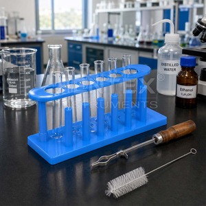 Pinza de laboratorio FENTEX de acero inoxidable con mango de madera y soporte ajustable para tubos, para uso en laboratorio - Product Image 4