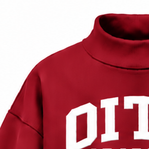 Crimson <b>Red</b> Oversized Mock Neck <b>Sweatshirt</b> Unisex Heavyweight Relaxed Fit Pullover Long Sleeve Custom Printed Casual Streetwear - Product Image 6